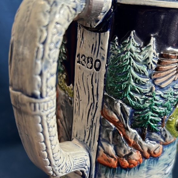 Vintage Beautiful Thewalt Beer Stein made in Germany with Bald Eagles theme. - Picture 5 of 12